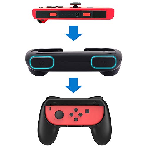 Controller Grips for Nintendo Switch Joy-Con (3-Pack), Megadream Wear-resistant Grip Controller Handle Kit for Switch with 4 Thumb Grip Caps