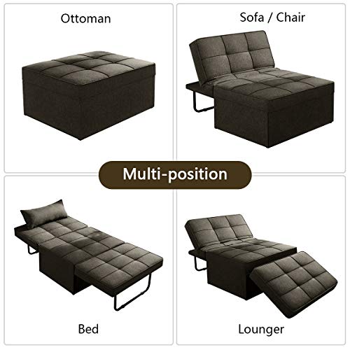 Vonanda Sofa Bed, Convertible Chair 4 in 1 MultiFunction Folding Ottoman Modern Breathable