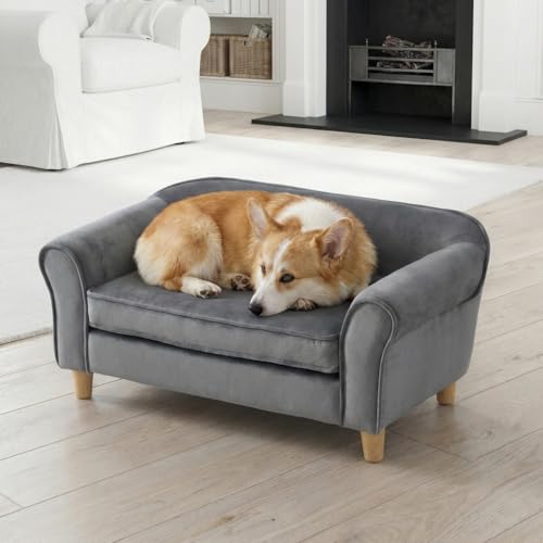 YOUNIKE Pet Sofa Bed for Small Dogs and Cats with Backrest and Armrest 28.7" Mo…