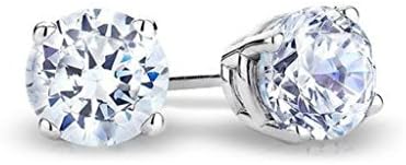 IGI Certified Solitaire Real 14k White Gold Diamond Stud Earrings (Color- JKLM, Clarity I2/I3) (Royal) (0.50 Carat)