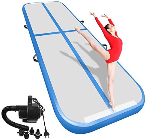 Airacker 9.84ft/13.13ft/16.4ft/19.69ft/23ft/26ft/29ft/33ft/36.ft/39ft Air Track, Tumbling Mat, Inflatable Gymnastics Airtrack Mat, Air Floor Mat with Electric Air Pump for Training/Cheerleading