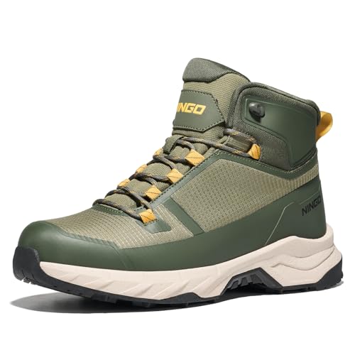 NINGO Men's Waterproof Hiking Boots, Lightweight Hiking Shoes for Men