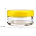 Beauticom (Quantity: 50 Pieces) 5G/5ML Round Clear Jars with Yellow Lids for Scrubs, Oils, Toner, Salves, Creams, Lotions, Makeup Samples, Lip Balms