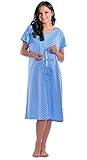 Smart Hospital Delivery Gown Blue Polka S/M