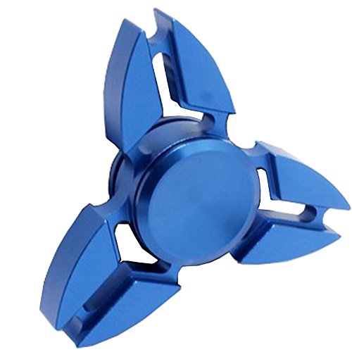 Whoishe Metal Tri Hand Spinner Fidget Toy EDC Fidget Spinner with Ultra Fast Bearings Great Gift for killing Time (Color Blue)