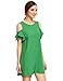 Milumia Women's Summer Cold Shoulder Ruffle Sleeves Shift Dress Green M