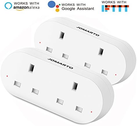 WiFi Smart Plug, JOMARTO Smart Dual Socket Compatible with Alexa Echo, Google Assistant and IFTTT, Remote Control Your Device from Anywhere with Timer Function, No Hub Required 2 Pack