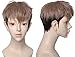 Anogol Hair Cap+ Short Blonde Black Anime Cosplay Party Wig Costume