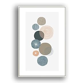 Framed Canvas Wall Art Abstract for Living Room, Bedroom Color Block Canvas Prints for Modern Home Decoration Ready to Hang - 16"x24" inches