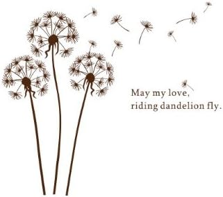 Amazon Y S たんぽぽ 綿毛 大きい ウォール ステッカー 壁紙 シール ｍ ミドル ウォールステッカー オンライン通販