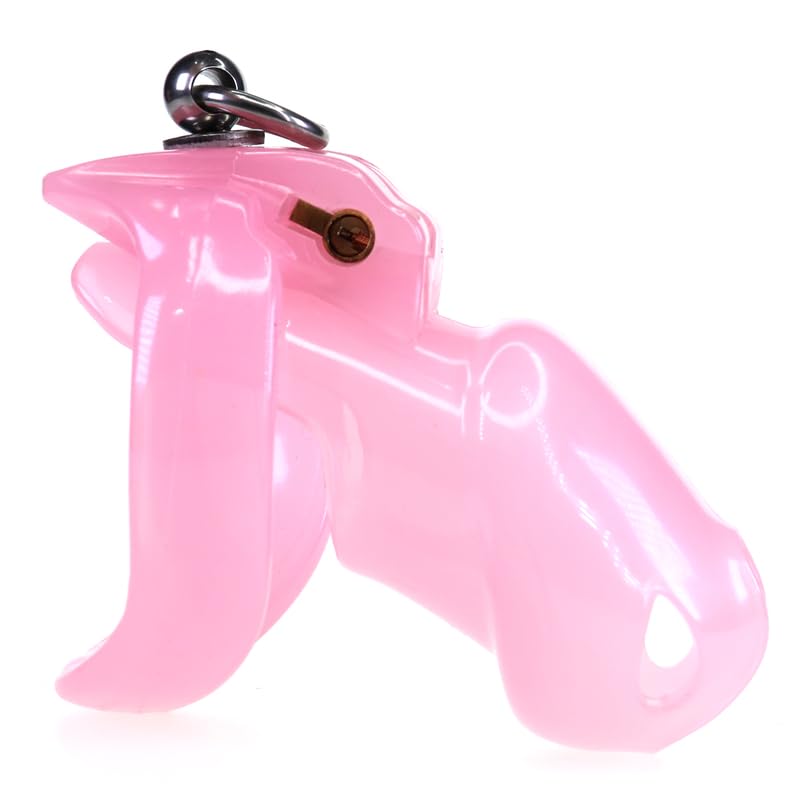 Bondage Masters Chastity Device with Fixing/Tethering Ring, Sissy Pink