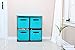 Homebi 4-Drawer Storage Chest Shelf Unit Storage Cabinet Multi-Bin Organizer with Removable Non-woven Fabric Bins in Turquoise,25