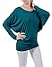 H2H Womens Comfy Soft Cool Boat Neck Solid Long Sleeve Dolman Drape Top Tee