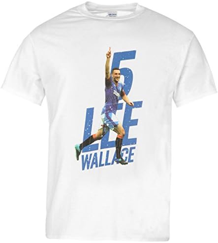 Glasgow Rangers 5 Lee Wallace T-Shirt Mens White Football Soccer Top Tee Shirt XLarge