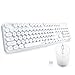 Wireless Keyboard and Mouse, UHURU Wireless Full-size Keyboard and Cordless Mouse with Comfortable Round Key and Smart Power-saving for Computer, Laptop and Mac