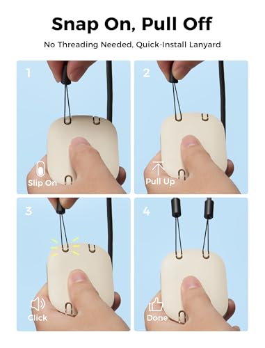 Aecooly Mini Portable Neck Fan, Mighty Hands Free Fan, Magnetic Fit Click 01 USB Rechargeable[10H Max Cooling Time], Battery Operated Wearable Personal Fan for Travel, Summer, Gifts for Women - Beige