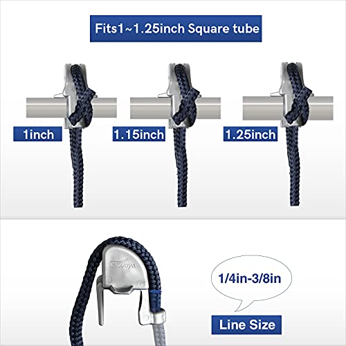 Boat Fender Clips, Adjustable Pontoon Boat Square Rail Fender Cleats