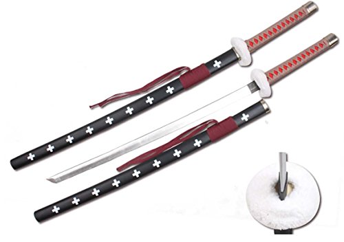 Sparkfoam Sword 39" Foam Samurai Sword Tan/Red Handle w/ wood scabbard