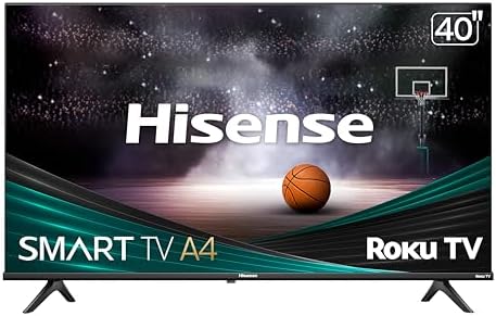 Hisense 40-Inch Class A4 Series FHD 1080p Smart Roku TV with Alexa Compatibility (40A4NR) - Dolby Audio, Slim Bezel Design, Google Assistant