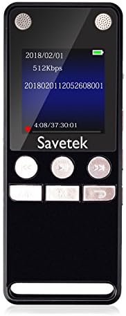 Professional 8GB Voice Activated Digital Voice Recorder USB Sound Audio Recorder Dictaphone Tape Recorder for Classes Lectures Meetings Notes,with FM Radio PCM 1536Kbps Hi-Fi Mp3 Player