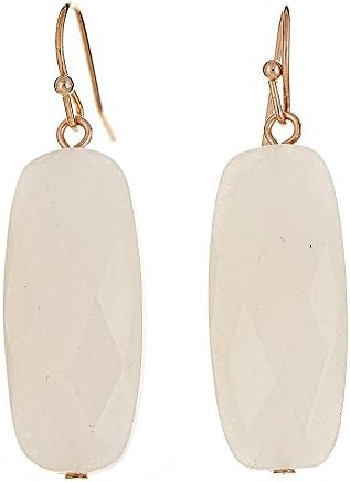 [Handmade Rectangular Natural Stone Earrings] Ivory (4/6)