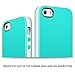 iPhone 5S Case,iPhone SE Case,ABMIX Cute Apple Protective Case Soft Bumper Cases Shockproof Hybird Rubber Slim Case Anti-scratch Shell Dual Color TPU Back Cover for iPhone 5S SE 5 (White/Aqua Green)