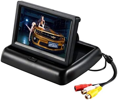 4.3 inch Car Backup Monitor Fold-able Flip Screen Dash Stand 12-24V In-Car LCD Display for Reversing Camera Rear View Parking System Media Player DVD TopGoodSavings Parking Assist Systems