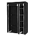SONGMICS 43 Inch Portable Clothes Closet Wardrobe with Non-woven Fabric and Hanging Rod Quick and Easy to Assemble Black ULSF007