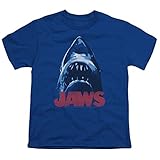 Jaws 1975 Shark Thriller Spielberg Movie Bite From Below Logo Youth T-Shirt