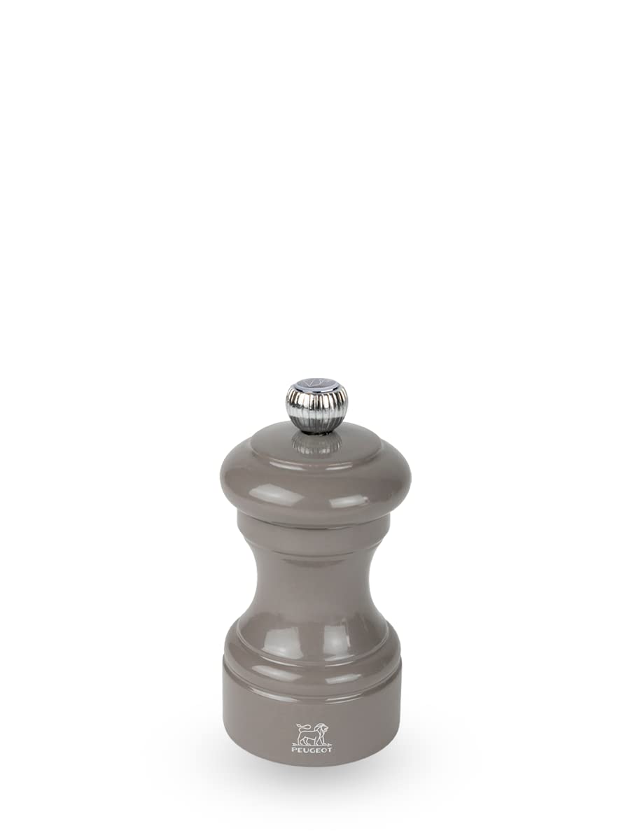 Peugeot - Bistro 10 cm Salt Mill - Classic Salt Grinder - Made with PEFC Certified Wood - Lifetime Guaranteed Mechanism - Made in France - Bistrorama - Taupe Colour
