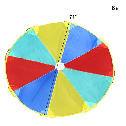 image for GOPLUS Kids Parachute, Folded & Colorful Parachute Tent Toys, Multifun