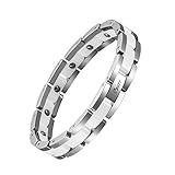 EBUTY White Ceramic Magnetic Bracelet Germanium