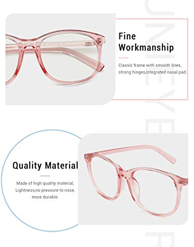 Slocyclub Unisex Blue Light Blocking Glasses Oversized Non-prescription Glasses Round Clear Lens Eyeglasses - Thumbnail 4