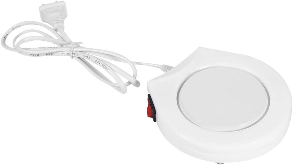 Warmer Cup Pad - 110V White Electric Powered Cup Warmer Heater Pad for Coffee Tea Milk Mug US Plug