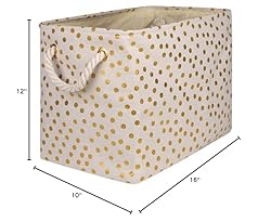 DII Polyester Storage Bin, Gold Metallic Collection