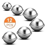 Metal Bath Bomb Ball Mold - 6 Set 3 Sizes 4cm/5cm/6cm Molds for Bath Bombs, Bryubr 12PCS Bath Bomb Molds for Crafting Your Own Fizzles
