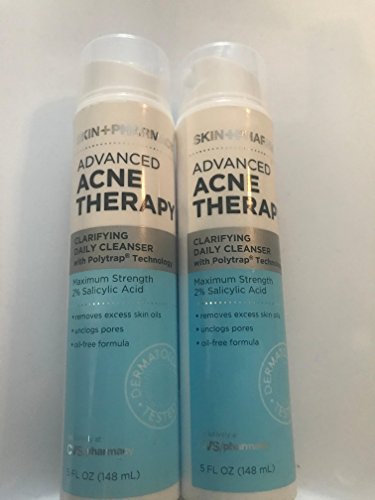 Skin Pharmacy Advanced Acne Therapy Clarifying Daily Cleanser Maximum Strength 5 Fl Oz (148 ml) (2 Pack)