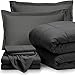 Bare Home Bed-in-A-Bag 5 Piece Comforter & Sheet Set - Twin XL - Goose Down Alternative - Ultra-Soft 1800 Premium Bedding Set (Twin XL, Grey/Grey)