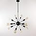 UNITARY Brand Black Metal Farmhouse Chandelier for Kitchen Island with 12 E26 Bulb Sockets, Industrial Hanging Lights, Dining Room Pendant Light Fixture