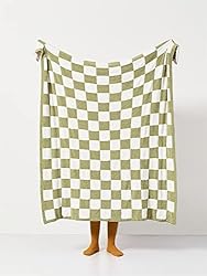 YIRUIO Throw Blankets Checkerboard Grid Chessboard