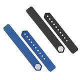 Lintelek TPU Replacement Straps for Fitness Tracker Watch ID115/ID115HR - Black Blue 2Pack