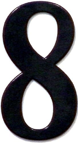 Fancy Black Reflective Mailbox or House Number - 8 - Size 3"- (select size (2"- 6") and digit (0-9) below) - Thick, Die-cut Exterior Grade Gasket-like PVC - not Metal or Rigid Plastic