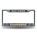Rico NFL San Diego Chargers Bling Chrome License Plate Frame with Glitter Accent, 12 x 6-Inch