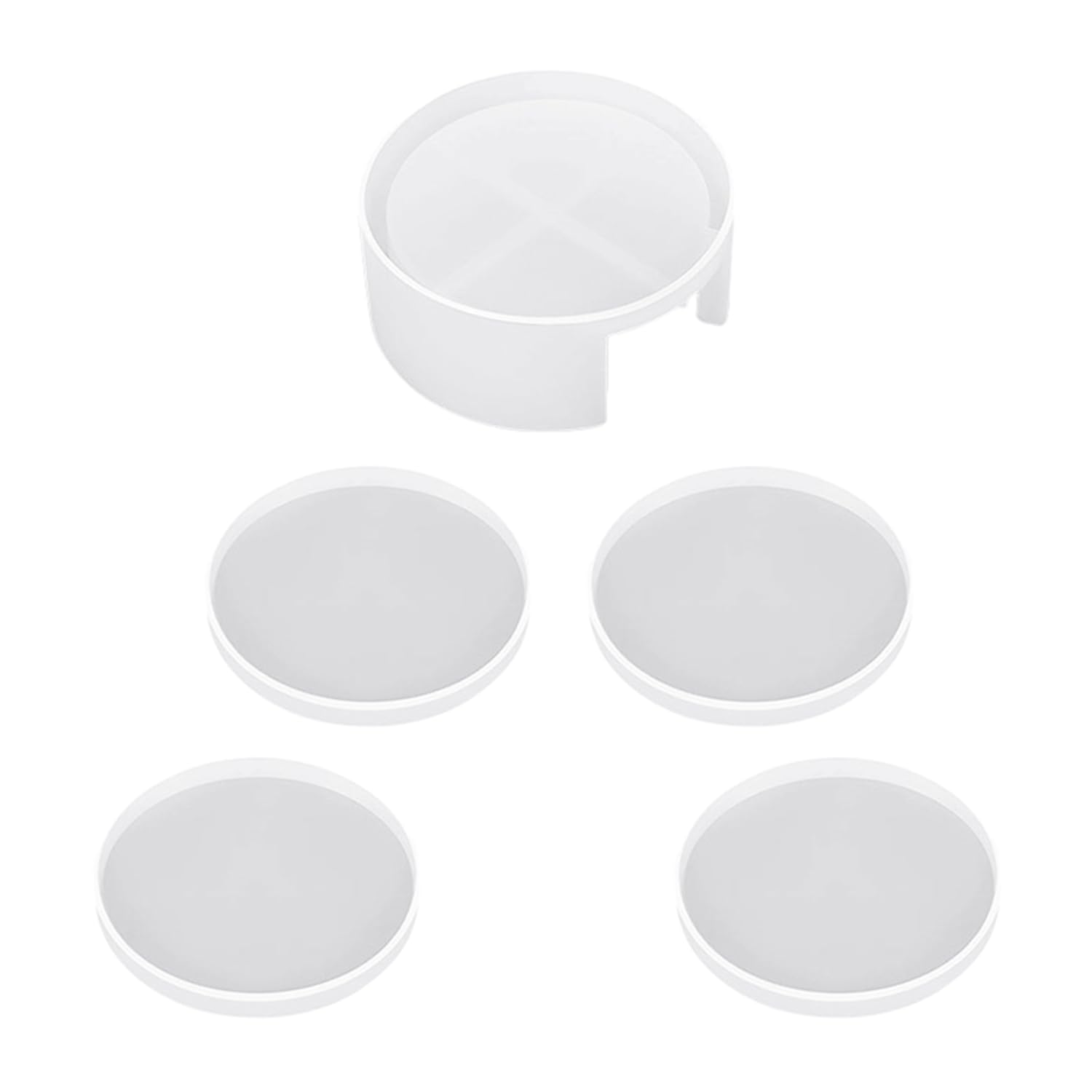 5 Pieces Round Coaster Mold, Silicone Coaster, Silicone Mold, Coaster Set, Toy Mold, Suitable For Crafts And Home Decoration