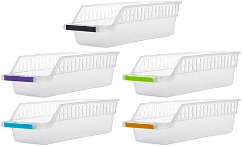 Zomoza Set of 3 Freezer Refrigerator Organizer Trays Bins, Pantry Cabinet Storage Organization, Fridge Fruits Vegetables Containers Storage Baskets for Kitchen/Bathroom Vanity