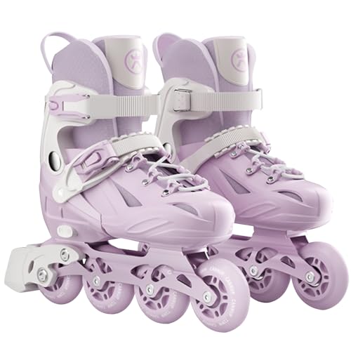 DAYONG Roller Skates for Kids, Adjustable Inline Skating Shoes with 8 Light Up Wheels and Double Adjusting Buckle, Dual Mode Breathable Rollerblades for Beginners, Kids, Adult.