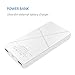 1byone 10,000 mAh 2-Port Portable Charger, Compact External Battery Power Bank with LCD Display & Classic Pattern for Smartphones, Tablets & Bluetooth headset, White