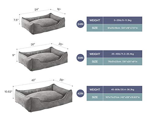 Love's cabin Small Dog Bed with Removable Washable Cover, 24in Grey Cuddler Pet Bed for Small Dogs & Cats Pet Bedding, Padded Cushion Water-Resistant Bottom, Super Soft & Durable Pet Supplies - Thumbnail 3
