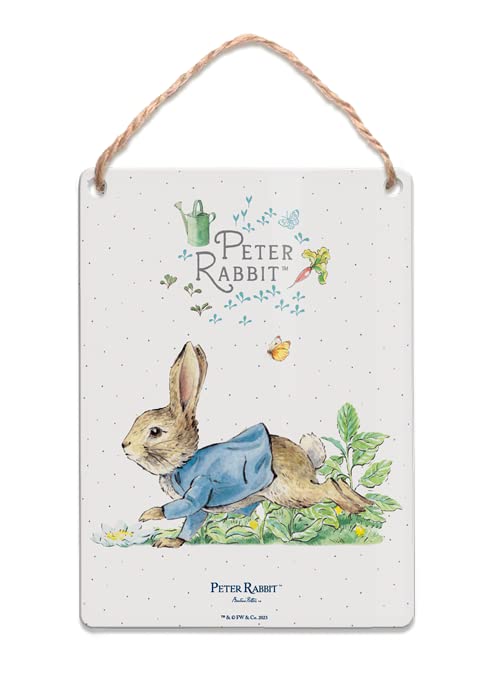 Metal Dangler Sign (65 x 90 mm) - Beatrix Potter - Peter Rabbit Running — image 1