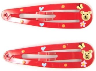 Cute Little Teddy Bear - Baby Girl & Toddler Hair Clip / Snap Clip - Red